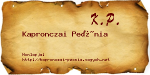 Kapronczai Peónia névjegykártya